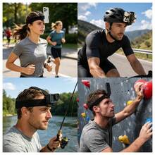 Head-Mounted Phone Holder With Phone Clip, First-Person View POV Head Strap For Action Camera, Hands-Free Fixed Mount For Outdoor Live Streaming And Video Recording - Multicolor - View 5