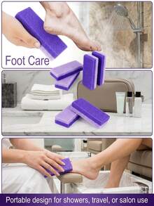 1pc Purple Pumice Stone, PU Material, Professional Exfoliating Scrubbing Stone, Suitable For Removing Foot Calluses And Dead Skin, Foot Scrubber, Exfoliating Tool, Double-Sided Foot File, Pumice Stone, Foot Brush, Home Personal Cleaning And Foot Care Tool. Can Be Used As A Christmas Gift, Creative Men's Gift Or Bathroom Accessory. Foot Care, Foot Scrubber - Multicolor - View 7