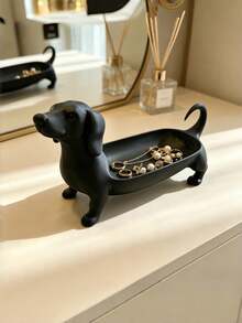 Minimalist Dachshund Jewelry Tray, Vanity Ring & Watch Holder, Entryway Key Rack, Bedside Table Phone & Glasses Stand, Multi-Functional Storage Tray, Desktop Decor, Housewarming Christmas Mother's Day Birthday Gift, Jewelry Tray - Multicolor - View 1