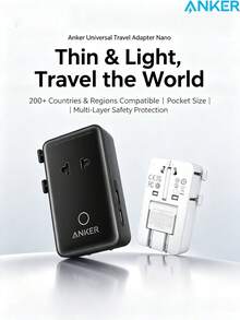 anker A9215, 5-In-1 Universal Travel Adapter, 20W PD Fast Charging, Slim And Portable, Multi-Functional Power Adapter For International Travel - Multicolor - View 3