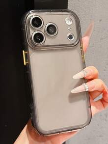 Y2k Simple Cute Jelly Matte Transparent Phone Case Compatible With Iphone 18 Pro Max 18 Pro 17Pro Max 17Pro 17 16Pro Max 16Pro 16 15Pro Max 15Pro 14Pro Max 14PLUS 14 13 12 Lens Protection Soft Back Case - Matte Black Transparent - View 3