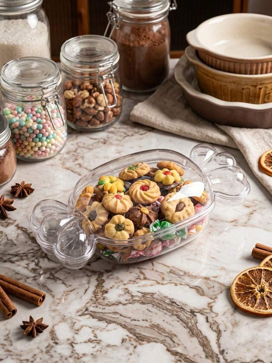 (Reusable Packaging Box) Candy-Shaped Transparent Plastic Dessert Box With Lid, Clear Individual Mousse Cake Container, Wedding Birthday Party Favor Snack Packaging - Multicolor - View 1