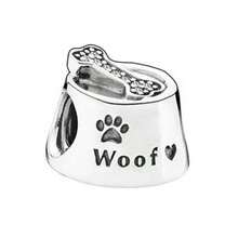 1pc Vintage Silver Plated Large Hole Bead Cat Dog Turtle Bee Animal Hollow Heart Shape Pendant, Handmade Jewelry, Suitable For Girls Bracelet Gift - Silver - View 18