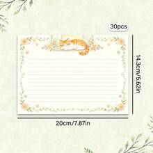 Kertas Surat Bertema Kucing yang Lucu, 30 Lembar/Paket, Kertas Premium, Pinggiran Bunga, Gaya Desain Seni Orisinal, Dekorasi Pola Kucing - Rectangle - View 14