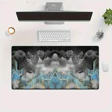 Luckybutterfly 1PC Chinese Style Mountain Landscape Large Mouse Pad Non‑Slip Extended Desk Mat Gaming Keyboard Mousepad For Home Office - Black and White - View 7