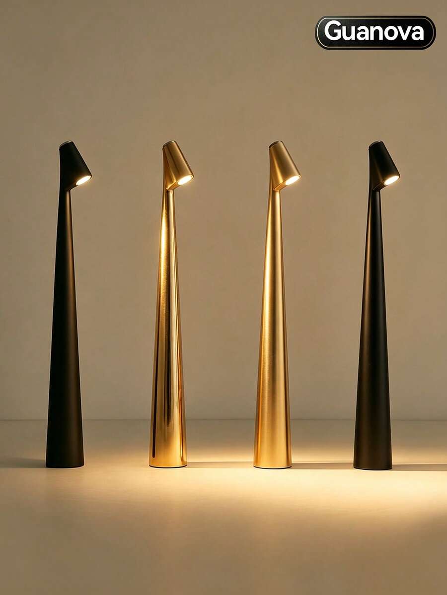 Guanova 1pc Creative Rechargeable LED Desk Lamp, Toothbrush Atmosphere Light, USB Charging Table Lamp, 3-Level Adjustable Light, Built-In Rechargeable Battery, Long Battery Life, Battery Capacity: 1200mAh, Modern Minimalist Nordic Design, Touch Control Desk Lamp, Portable Night Light, Suitable For Various Scenes, Suitable For Living Room/Bedroom/Bar/Restaurant/Office/Bedside Table, Great Gift