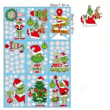 The Grinch Stiker Jendela Natal, Stiker Jendela Musim Dingin, Dekorasi Natal Kepingan Salju, Stiker Jendela Natal, Stiker Jendela Liburan, Dekorasi Musim Dingin - View 5