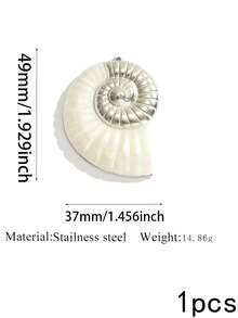 1/2Pcs Coastal Vintage Boho Shell Conch Charms For Jewelry Making, Stainless Steel Imitation Shell Pendants For DIY Necklace Earring Supplies - Acrylic Pendant - View 16