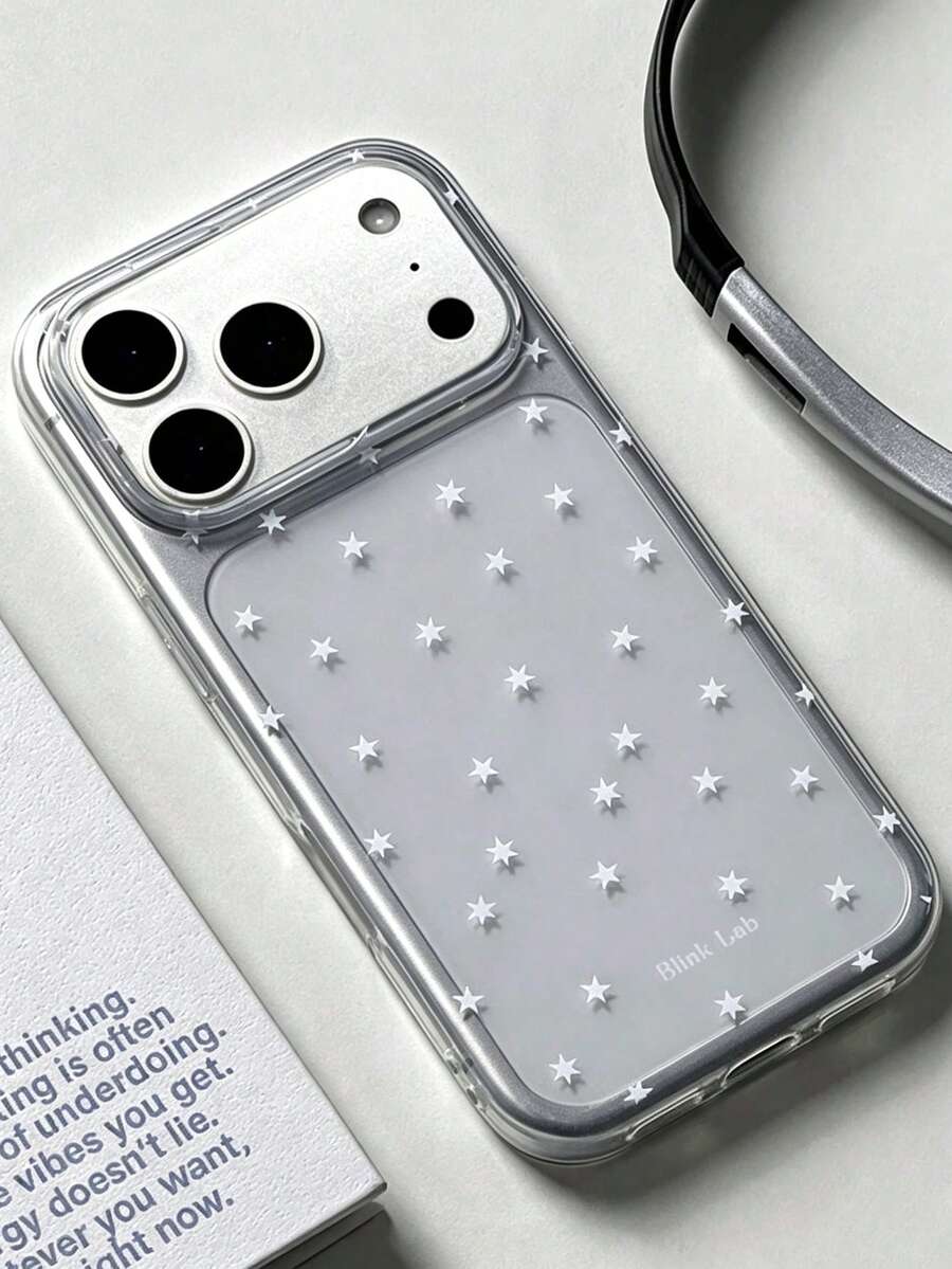 Sparkling Starry Transparent Phone Case, Compatible With 17 Pro Max/16/15/14/13/12 Pro Max/11, Cute Dreamy Glitter Shockproof Protective Cover, Korean Style Gift - The Screen Is Full Of White Stars - View 1
