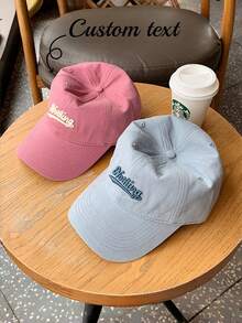 Custom 1pc Embroidered Baseball Cap, Personalized Gift; Custom Letter Hat, Perfect For Birthday, Anniversary, Or As A Fashionable Outdoor Sun Protection Casual Hat, Suitable For Spring/Autumn Travel And Beach Vacation. - Multicolor - View 1