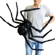 Halloween Decorations: Black Giant Spider, White Triangular Spider Web. Spider Webs Are Suitable For Outdoor And Indoor Decoration Of The Halloween Theme - Multicolor - View 11