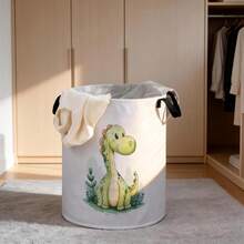1pc Soft Fresh Watercolor Style, Elephant, Lion, Giraffe, Little Monkey Gathered, Low Saturation Soft Color Palette Universal Storage Basket [Includes Stainless Steel Frame] - View 11