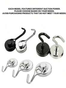 Strong Magnetic Storage Hooks - Neodymium Magnetic Hooks - Suitable For Home, School And Kitchen Use; Office Desk Organization; Cruise, Camping, Kitchen, Refrigerator And Garage Storage; Travel And Student Supplies. - Multicolor - View 5
