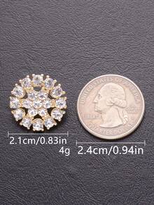 10pcs/Pack Snowflake Hollow Rhinestone High-End Metal Buttons, Suitable For Skirts, Dresses, Cardigans, Hand-Sewn Buttons, Suitable For Coats, Sweaters, Suits, Evening Gowns, Tops Decorative Buttons, Shoes And Hats Gift Boxes, DIY Accessories - Multicolor - View 19