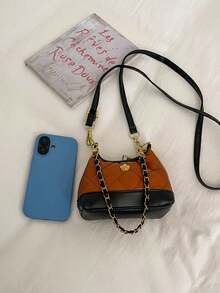 1PC Mini Handbag Crossbody Bag, Casual Minimalist, Chain Design, Non-Adjustable Shoulder Strap, Suitable For Daily Outings, Shopping, Travel, Photography, Compact And Convenient, Can Easily Hold Daily Essentials, Versatile Item, Fashion Favorite, Suitable For Various Styles And Occasions, Also The Best Gift For Teenagers - Multicolor - View 6