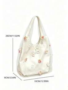2025 New Chinese Style Embroidered Artistic Fresh Fairy Fabric Bag Shoulder Tote Bag Commuter Large Capacity Vest Bag - White - View 7