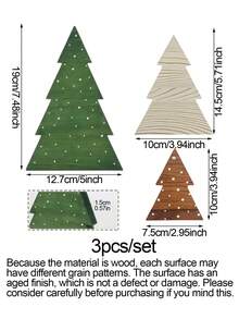 Christmas Decoration Wooden Christmas Tree Tabletop Ornament Suitable For Fireplace, Mantel, Bookshelf, Home, Office, Farmhouse Style, Windowsill - Multicolor - View 13