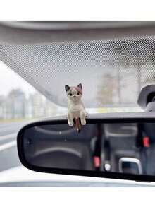 4pcs Resin Sleeping Cat Car Center Console Screen Small Ornaments, Suitable For Car Center Console Display Decoration Ornaments, Car Rearview Mirror Ornaments - A - View 3