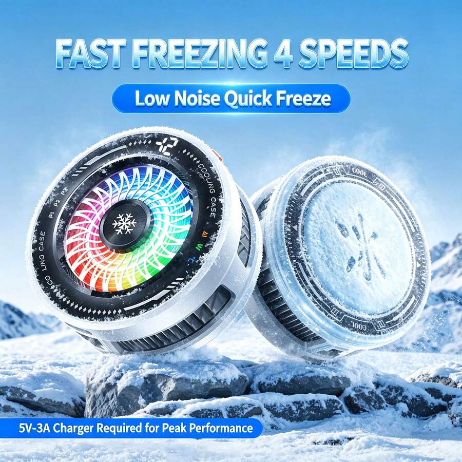 This Cooling Device Uses Semiconductor Magnetic Absorption Technology, Equipped With A Dual-Use Clip-On Heat Sink And Colorful Lighting, Providing Fast Cooling For Various Smartphones And Tablets, Suitable For Live Streaming And Gaming Use.