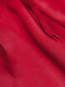 Sweatpants, Elastic Waistband With Drawstrings, Mid-Rise, 2 Pockets, Tapered Legs With Drawstrings, Basic - Dark Red - View 3