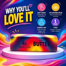 Tachimi 1pc Entertainment Colorful Butter Stick Squeeze Toy, Slow Rising Squishies, Crunchy Squishy Toy Supplies, Fidget Toys Kids Toys, Bag Packaging Fit For Routine Play Shipped Randomly - Multicolor - View 3