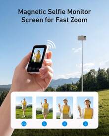 TELESIN 1.7M Screen Monitor Remote Control Wireless Bluetooth Selfie Stick Tripod For IOS Android Magnetic Selfie ZOOM Control Mini Monitor Screen Wireless Remote Control For Smart Phone - View 10