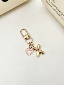 1pc 26 Letters Oil Drop Hollow Heart Pendant Initial Keychain, Bag Charm Pendant, Copper Material, Perfect Gift For Couples And Friends - Random Color - View 28