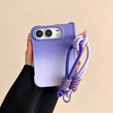 1pc Boys Girls Gradient Foldable Soft Touch Dual Color Lanyard Folding Phone Case Smart Phone Shell Apple Phone Protective Case, Fashionable Phone Cover, Back To School Gift, New School Year Gift New Style Compatible With Apple Phone Case IPhoneDuo, Apple 18 Ultra - Multicolor - View 15