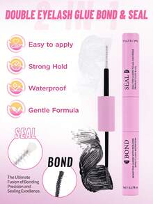 Set Lem Ekstensi Bulu Mata Hypoallergenic 2-in-1 dengan Agen Pengikat, Tahan Lama Hingga 72 Jam, Tahan Air, Cocok untuk Bulu Mata Palsu Cluster DIY, Bulu Mata Palsu untuk Penggunaan di Rumah, Alat Rias, Lem Ekstensi Bulu Mata Campuran Hitam - Lilac Purple - View 10