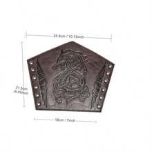 1pc Vintage Viking Style PU Leather Bracer, Unisex Celtic Dragon Embossed Arm Guard, Renaissance Festival Cosplay Costume Prop - A - View 3