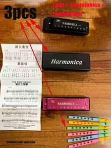 Portable 10-Hole C Key Chromatic Harmonica With Dust-Proof And Pressure-Resistant Protective Case, Suitable For Beginners Self-Study, Daily Practice And Performance, Creative Gift For Music Lovers - Multicolor - View 17