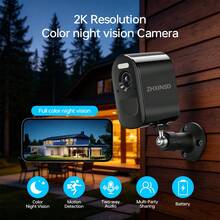 ZHXINSD Wireless Security Camera, Outdoor Battery Security Camera 4MP , 2.4/5G WiFi CCTV Surveillance Camera, PIR AI Motion Detection, Light & Sound Alarm, 2-Way Audio, Real-Time Alerts, TF Card/Cloud Storage, IP65 Waterproof,For Farm/Backyard/Yard Camera - Black - View 10
