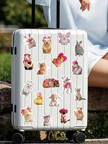 54pcs Pink Pet Stickers, PVC Decorative Stickers, Suitable For Laptop, Luggage, Skateboard, Tablet, Refrigerator, Phone Case, Guitar, Gift Box Packaging - A - View 18