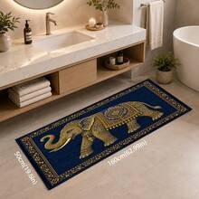 1pc Elephant Pattern Printed Faux Cashmere Kitchen Mat, Absorbent Kitchen Floor Mat, Kitchen Rug, Long Runner Mat, Sink Front Mat, Suitable For Kitchen, Bathroom, Entryway, Hallway, Laundry Room And Home Decor - Multicolor - View 10