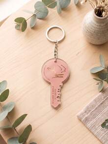 1pc Custom Text Key Shaped Keychain, Personalized Realtor Sold Key Chain, Custom Business Info Key Ring, Real Estate Agent Promotional Gift Keychain - Multicolor - View 10
