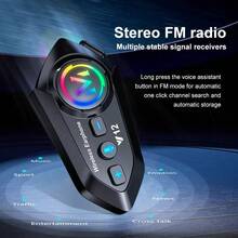 Tai nghe không dây cho mũ bảo hiểm xe máy Y12, âm thanh HiFi, chống ồn, loa mũ bảo hiểm, micro, tự động trả lời, BT5.3, tương thích với mũ bảo hiểm nửa mặt và cả mặt, hỗ trợ kết nối hai điện thoại, lý tưởng cho lái xe ngoài trời, lựa chọn hàng đầu cho những người đam mê lái xe - Y12 (Không có đàm thoại) - Xem 8