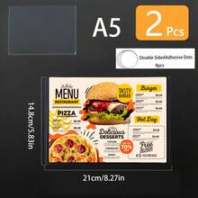2/5/10pcs Self-Adhesive Sign Holders, Transparent Acrylic Wall-Mounted Photo Frames, A4 A5 A6 Multiple Sizes, Ultra-Thin Reusable Document Menu Protectors, Suitable For Office And Room Decoration - Multiple Specifications - View 21