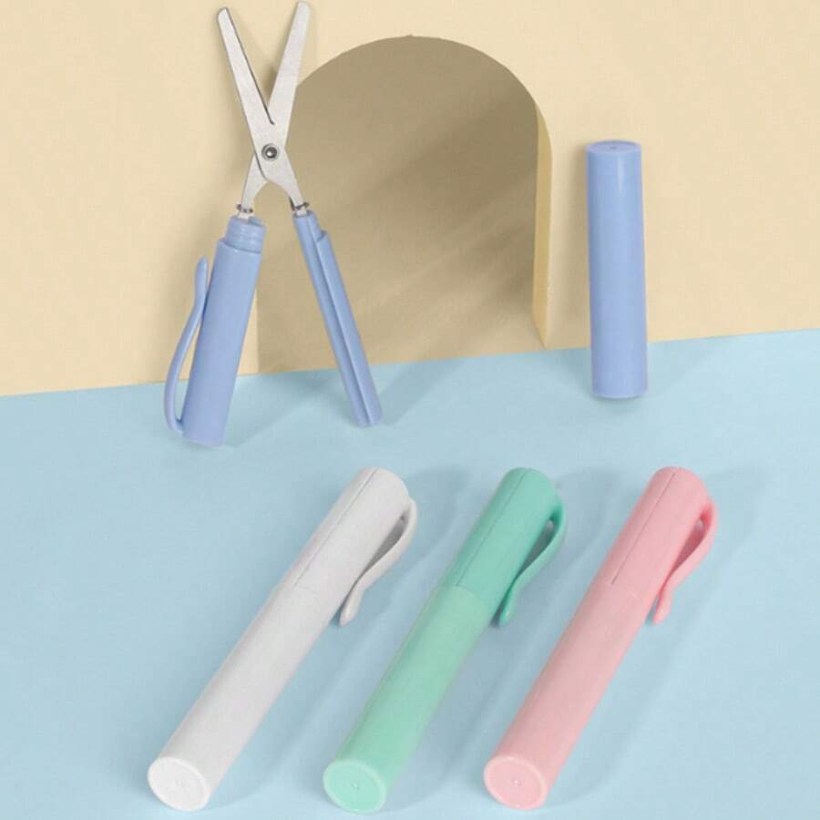1 Mini Portable Scissors - Foldable, Compact, Sharp, Suitable For Crafts, DIY, And Daily Use - Perfect For School, Office, And Travel, Men's Tool - Multi-color - View 1