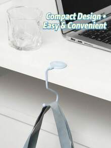 1pc Morandi Color Desktop Hook, No-Glue Traceless Hook, Student Backpack & Bag Hook - Y - View 2