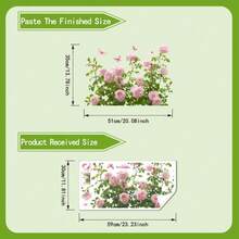 1pc 2D Pink Floral Window Sticker, Realistic Flower & Butterfly Decor, Self-Adhesive & Removable - Multicolor - View 4