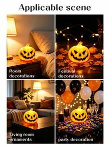 Novelty Smiling Pumpkin Lamp, Holiday Atmosphere Decorative Night Light, Suitable For Festivals, Parties, Rooms, Living Rooms, Birthday Decor Lighting Ornament, Smiling Pumpkin Atmosphere Night Light - Jack-o'-lantern - View 7