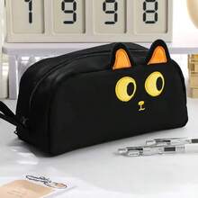 Cute 3D Black Cat Pencil Case - Large Capacity Polyester Student Supplies, Cute Cat Lover Gift, Suitable For Students And Office (Paw Design) - Multicolor - View 2
