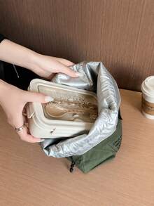 Tas Tangan Bergaya Jepang, Tas Bekal Multifungsi dengan Penutup Tali Serut, Tas Bento Berinsulasi yang Tidak Bersentuhan dengan Makanan (Non-Food Contact) - MultiWarna - View 5