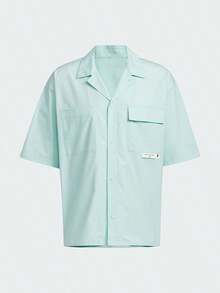 Adidas Spring/Summer Fashion Sports Casual Men's Woven Loose Short Sleeve Shirt JN4512 - Pale Blue-green - View 1