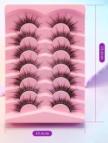 7 Pairs Full Set False Eyelashes, Messy Spiky Look, Flexible Soft Stem, Quick Application, Atmospheric Big Eye Effect - View 6