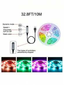 USB Powered RGB TV Backlight Strip, Color Changing Ambient Light, Suitable For TV, Computer Monitor, Home Theater Decoration, Room, Living Room And Cabinet Decor Ambient Light Strip - Multicolor - View 10