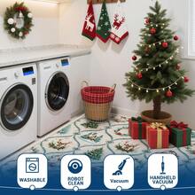 Wanfeeso Christmas Tree Pattern Area Rug – Classic Holiday Floor Carpet Featuring Beautiful Christmas Tree Motifs, Perfect For Living Rooms, Bedrooms, And Entryways - Rice - View 4