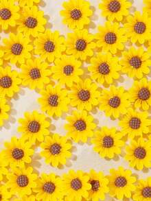 20/50/100pcs Sunflower Shaped Resin Charms - Resin Flower Decor, Suitable For Hair Clips, Phone Cases, Shoes, Bags And Various DIY Craft Projects - Multicolor - View 2