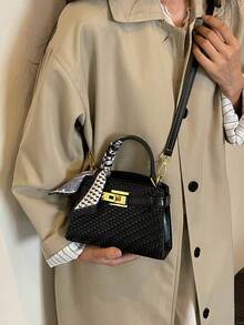 Women's Mini Fashion Versatile Colorblock Casual Handbag - Black - View 5
