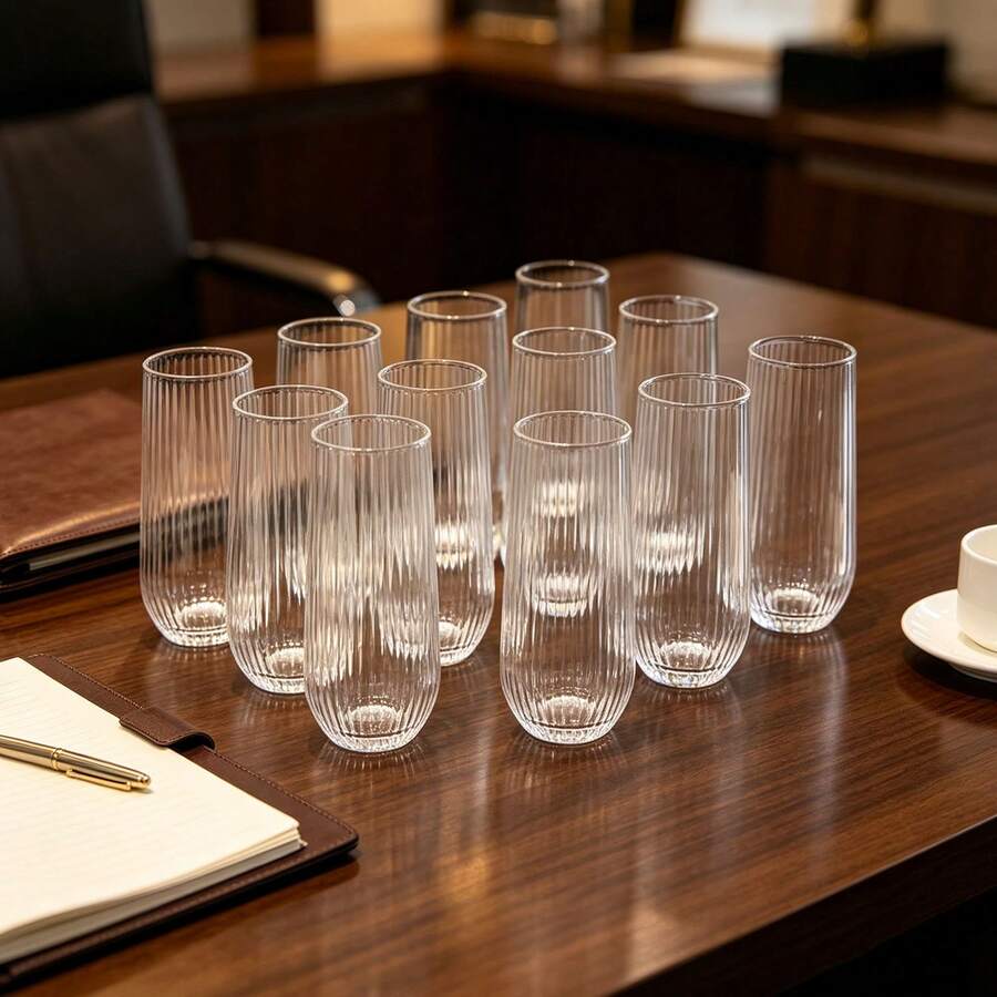 香檳杯 - 1/8套 PET香檳杯 - 280ml,適用於水、果汁、調酒、葡萄酒和甜點。非常適合生日派對、婚禮、節日、情人節、聖誕節。可重複使用且可清洗。 - 查看 1